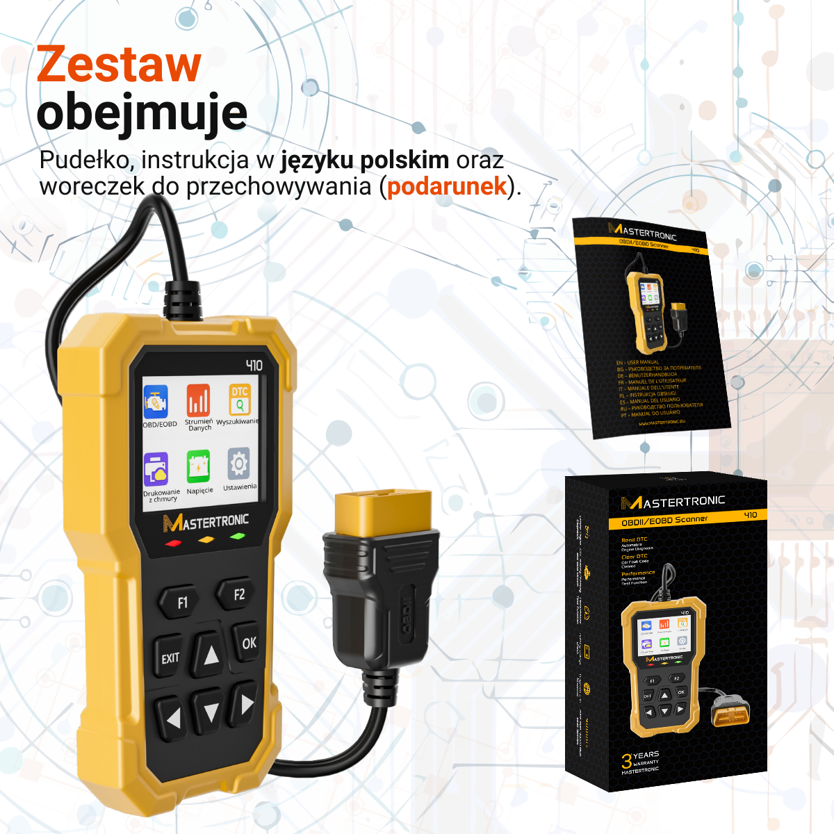 Autodiagnostyka MASTERTRONIC - 410 w języku polskim