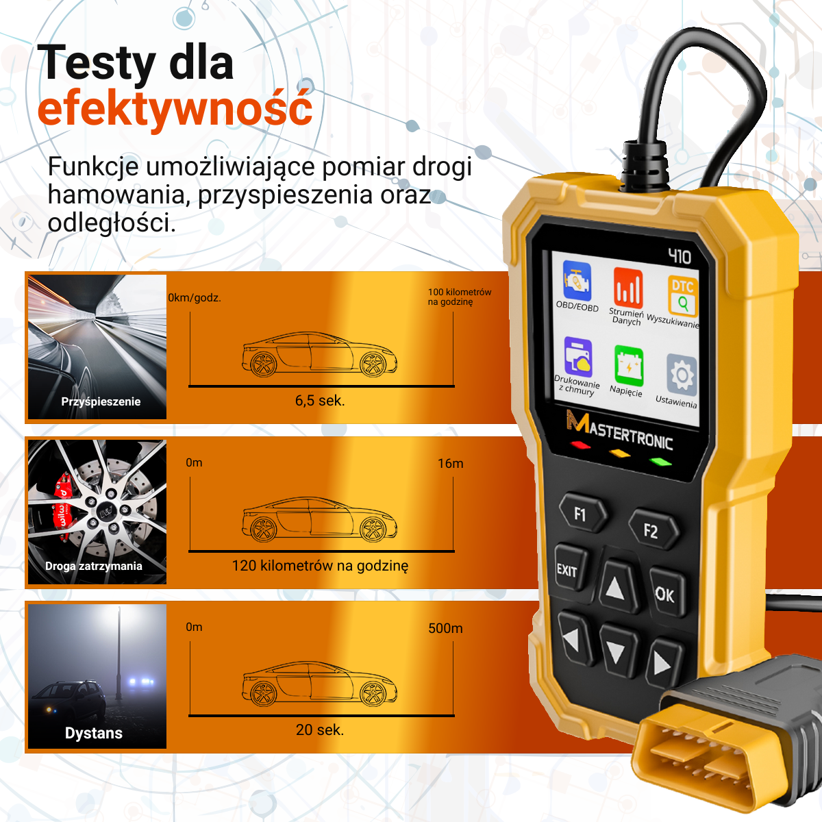 Autodiagnostyka MASTERTRONIC - 410 w języku polskim