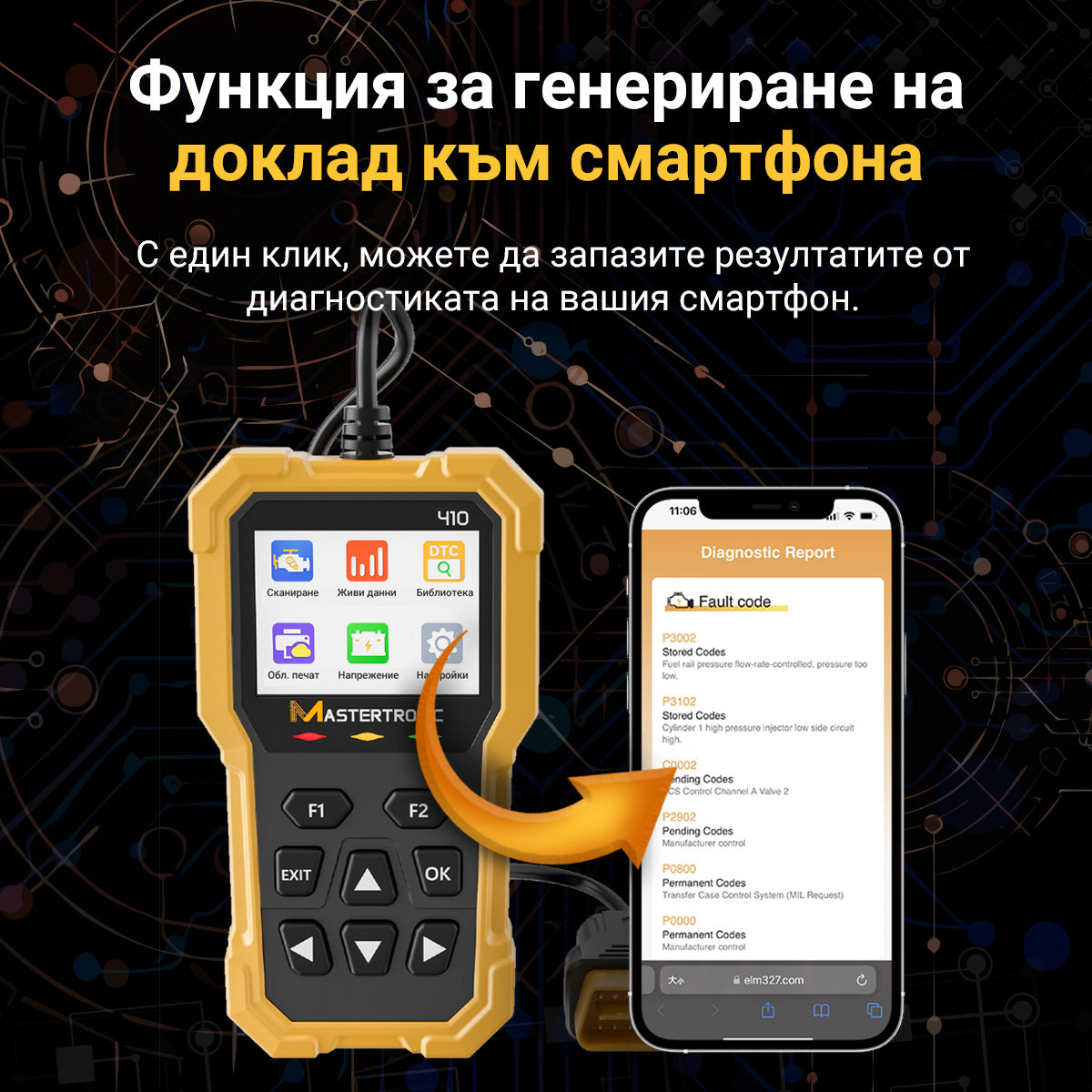 Автодиагностика MASTERTRONIC - 410 на български език